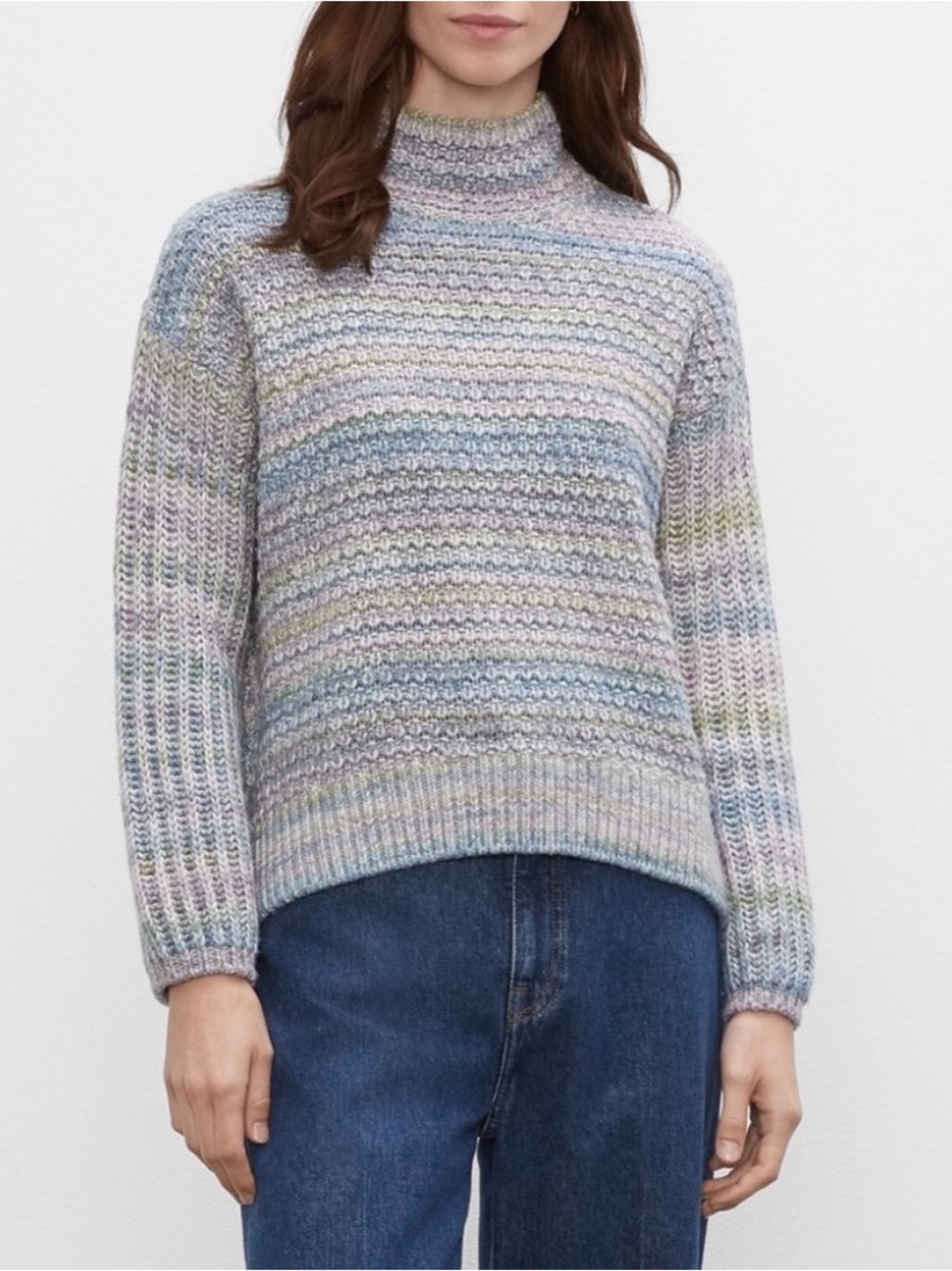Club Monaco Cotton Wool Space-dyed mock neck sweater Multicolor Large cropped